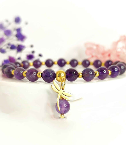 Bracelet en améthyste sur mesure - Secret de Cristaux