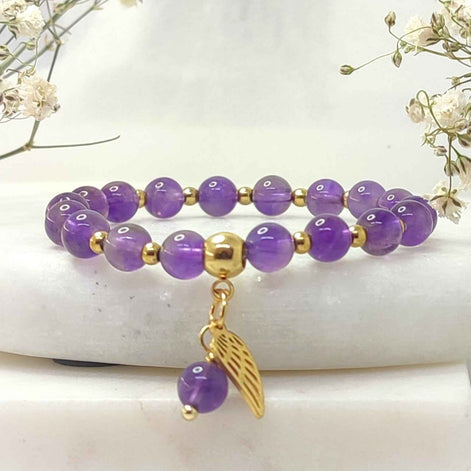 Bracelet en améthyste sur mesure - Secret de Cristaux