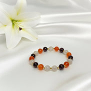 Bracelet Vitalité libido en cornaline grenat pierre de lune sur mesure - Secret de Cristaux