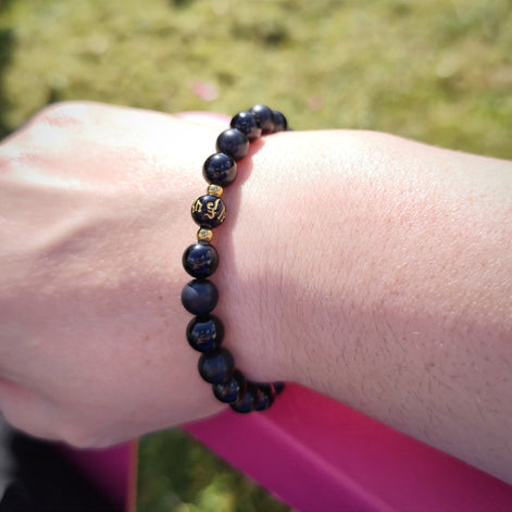 Bracelet Protection électromagnétique en shungite et tourmaline noire - Secret de Cristaux