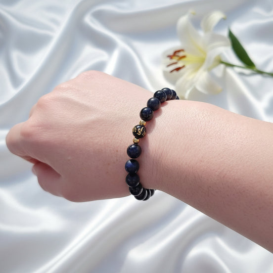 Bracelet ondes électromagnétique en shungite et tourmaline noire 
