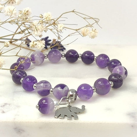 Bracelet en améthyste sur mesure - Secret de Cristaux