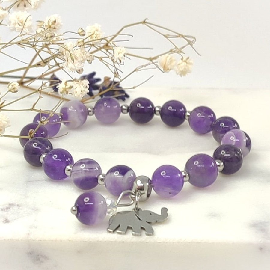 Bracelet en améthyste sur mesure - Secret de Cristaux