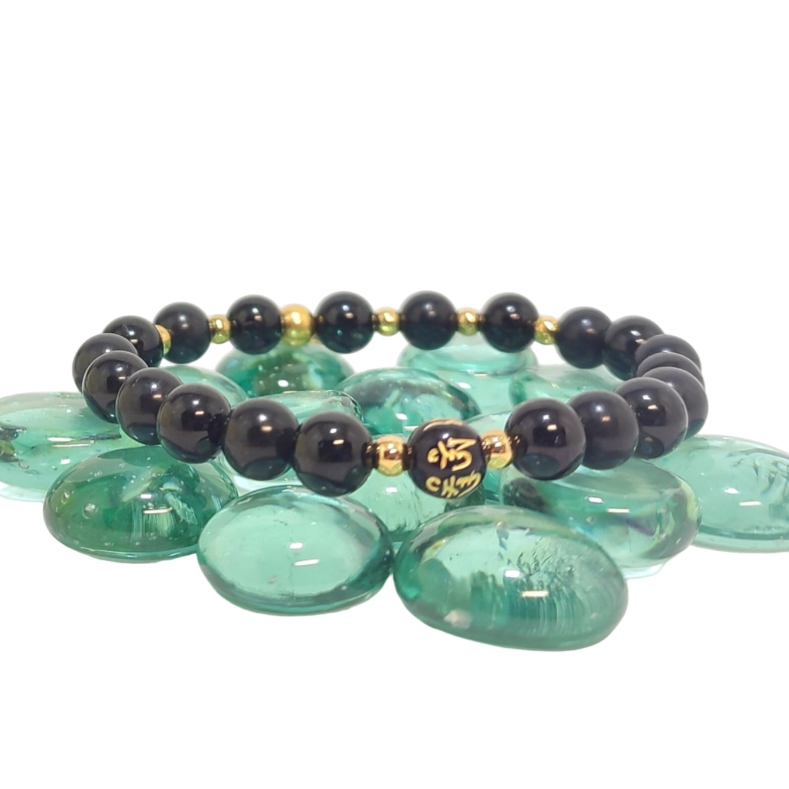 Bracelet Protection électromagnétique en shungite et tourmaline noire - Secret de Cristaux