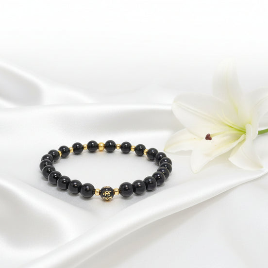 Bracelet Protection électromagnétique en shungite et tourmaline noire - Secret de Cristaux