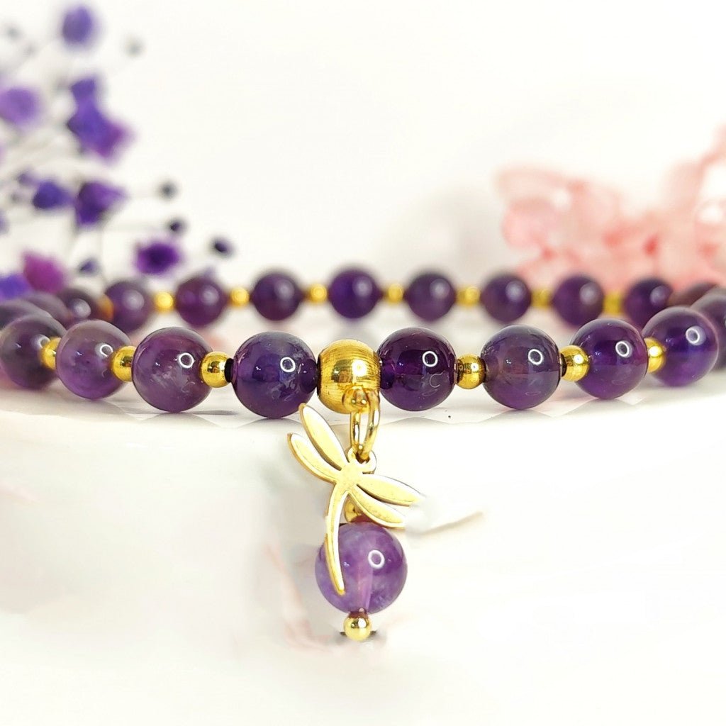 Bracelet en améthyste sur mesure - Secret de Cristaux