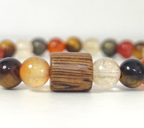 Bracelet Vitalité libido en cornaline grenat pierre de lune sur mesure - Secret de Cristaux