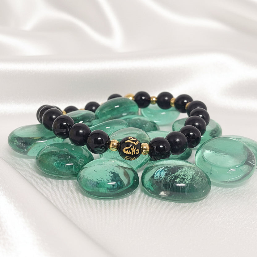 Bracelet Protection électromagnétique en shungite et tourmaline noire - Secret de Cristaux
