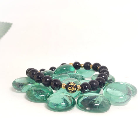 Bracelet Protection électromagnétique en shungite et tourmaline noire - Secret de Cristaux