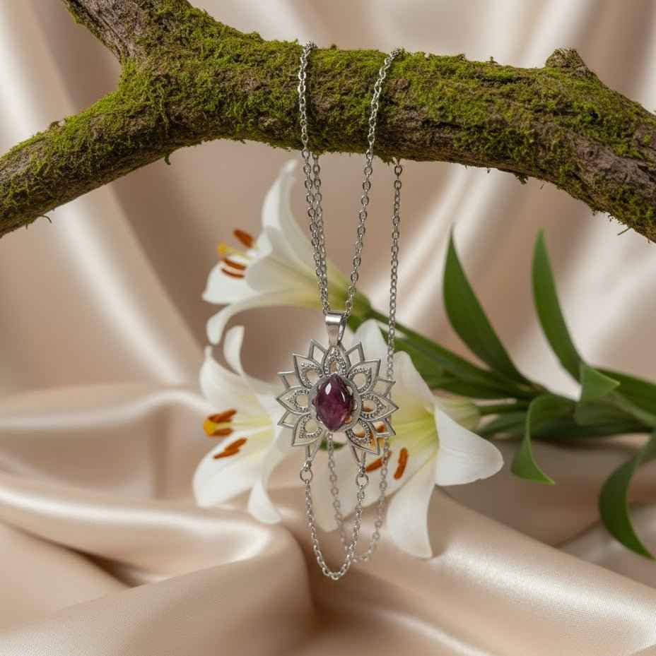 Collier “Éveil Sacré” Mandala & Améthyste