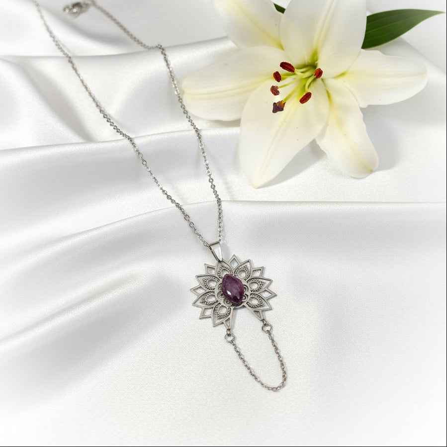 Collier “Éveil Sacré” Mandala & Améthyste