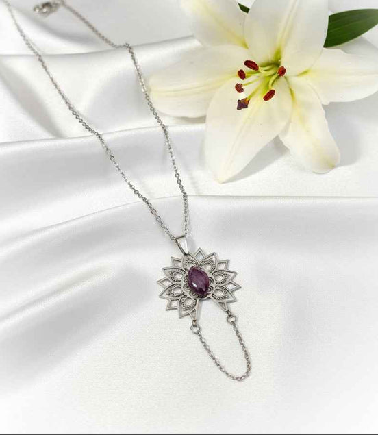 Collier “Éveil Sacré” Mandala & Améthyste