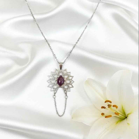 Collier “Éveil Sacré” Mandala & Améthyste