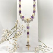 Chapelet en pierres naturelles sur mesure, cadeau de communion spirituel - Secret de Cristaux