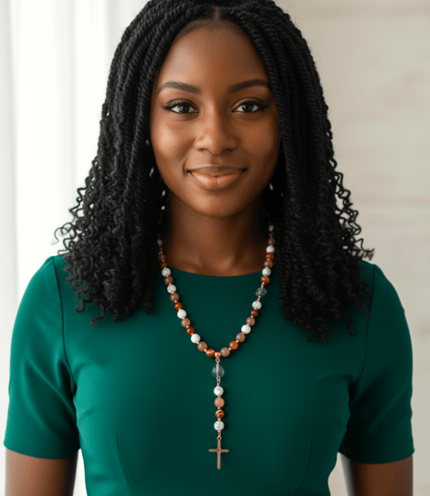 Chapelet en pierres naturelles sur mesure, cadeau de communion spirituel - Secret de Cristaux