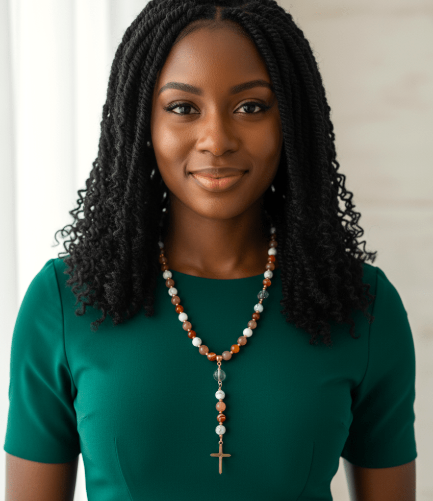 Chapelet en pierres naturelles sur mesure, cadeau de communion spirituel - Secret de Cristaux