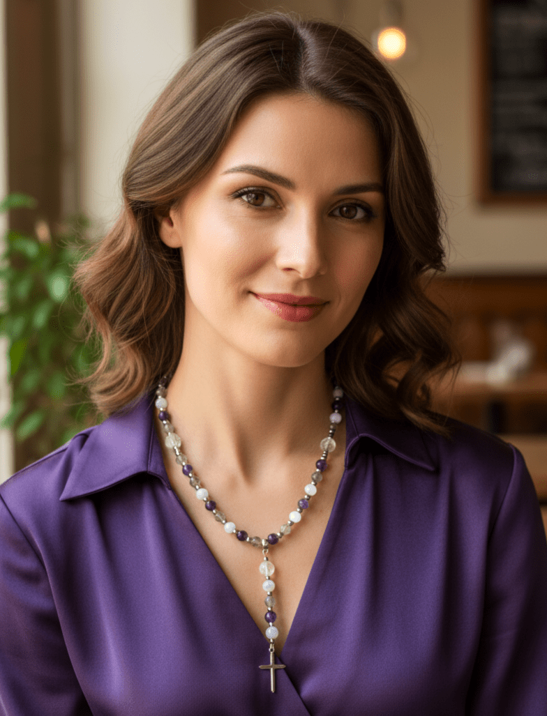 Chapelet en pierres naturelles sur mesure, cadeau de communion spirituel - Secret de Cristaux