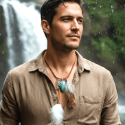 Collier Loup garou en cuir et amazonite - Secret de Cristaux