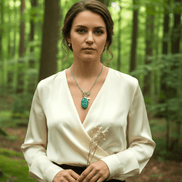 Collier libellule argenté et belle Amazonite extra - Secret de Cristaux