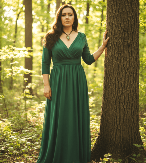 Collier cuir et labradorite sertie Forêt enchantée - Secret de Cristaux