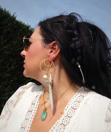 Collier doré en Amazonite, au choix - Secret de Cristaux