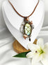 Collier cuir et labradorite sertie Forêt enchantée - Secret de Cristaux