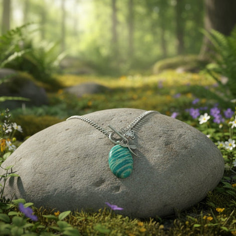 Collier libellule argenté et belle Amazonite extra - Secret de Cristaux