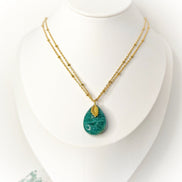 Collier doré en Amazonite, au choix - Secret de Cristaux