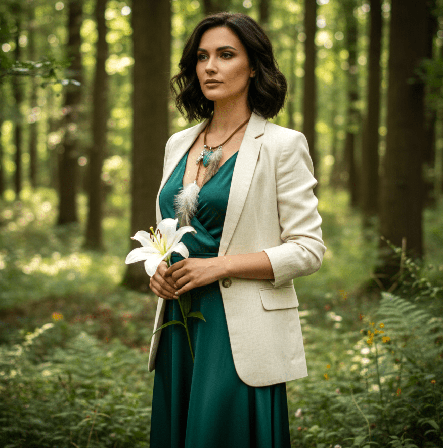 Collier Loup garou en cuir et amazonite - Secret de Cristaux