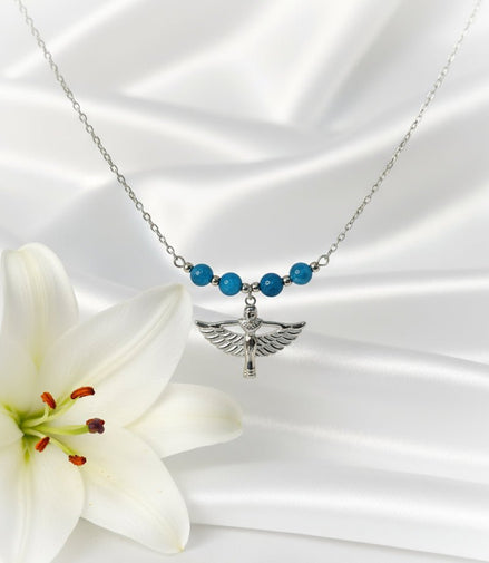 Collier Isis, Doré ou argenté, pierre au choix, sur mesure - Secret de Cristaux