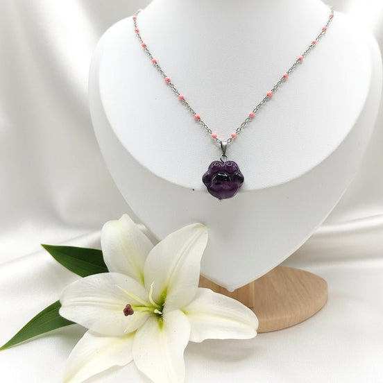 Collier "Amour de chat" en fluorite, au choix - Secret de Cristaux