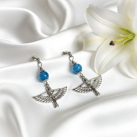 Collier Isis, Doré ou argenté, pierre au choix, sur mesure - Secret de Cristaux