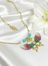 Collier envol de fée, au choix; amazonite, fluorite, pierre de lune arc en ciel - Secret de Cristaux