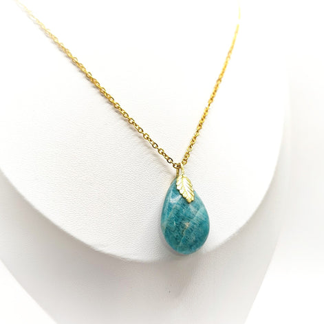 Collier doré en Amazonite, au choix - Secret de Cristaux