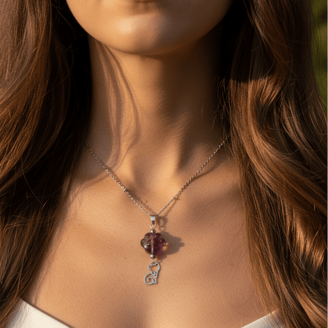 Collier "Amour de chat" en fluorite, au choix - Secret de Cristaux