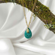 Collier doré en Amazonite, au choix - Secret de Cristaux