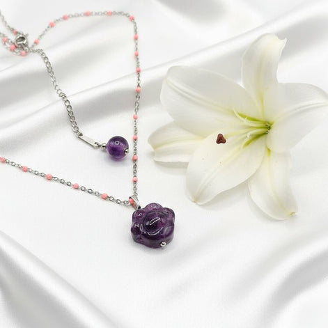 Collier "Amour de chat" en fluorite, au choix - Secret de Cristaux