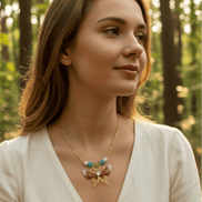 Collier envol de fée pierre de lune 