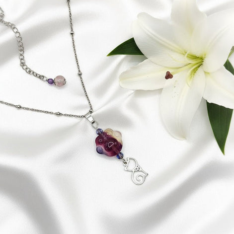 Collier "Amour de chat" en fluorite, au choix - Secret de Cristaux