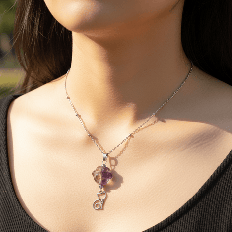 Collier "Amour de chat" en fluorite, au choix - Secret de Cristaux