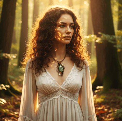 Collier cuir et labradorite sertie Forêt enchantée - Secret de Cristaux