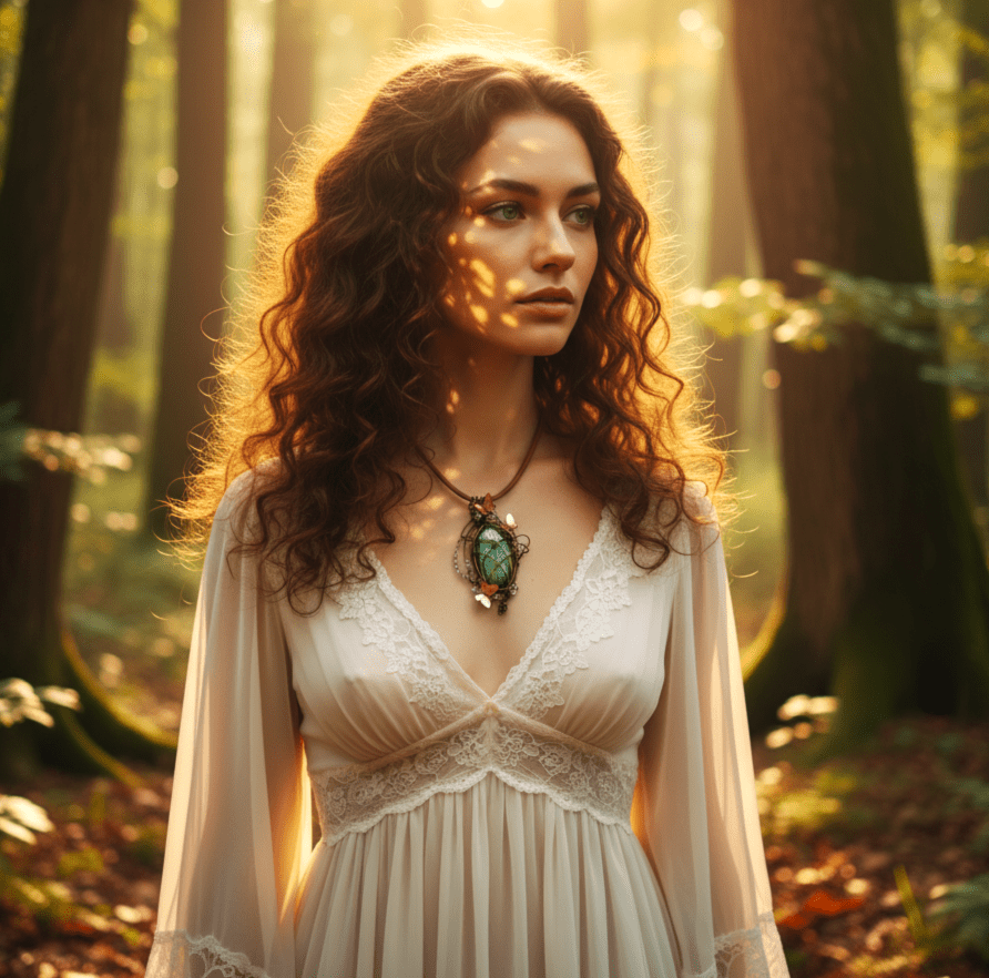 Collier cuir et labradorite sertie Forêt enchantée - Secret de Cristaux