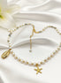 Collier 2 en 1 Éclat d’Écume en perles d'howlite, d'eau douce, et étoiles de mer. - Secret de Cristaux