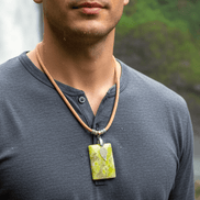 Collier liège et opale verte extra - Secret de Cristaux