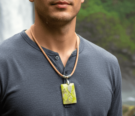 Collier liège et opale verte extra - Secret de Cristaux