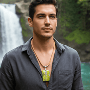 Collier liège et opale verte extra - Secret de Cristaux
