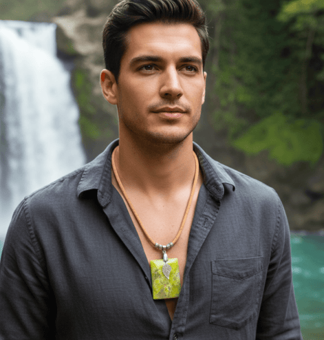 Collier liège et opale verte extra - Secret de Cristaux