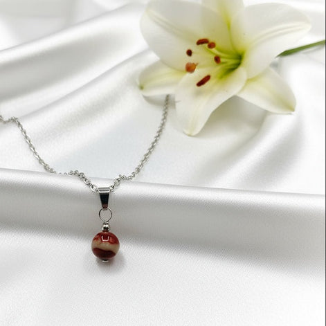 Collier et sa Perle de pierre Naturelle au choix - Secret de Cristaux