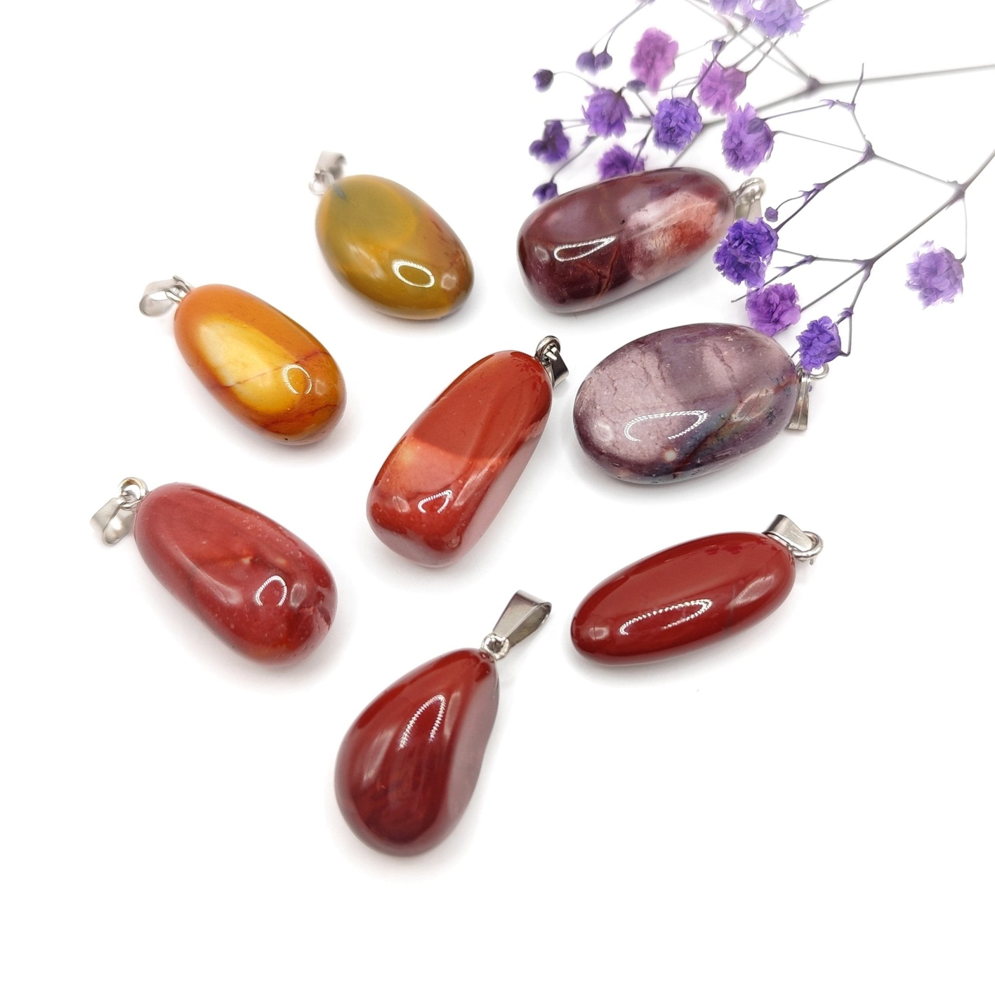 Pendentif en jaspe mokaite multicolore de qualité AA - Secret de Cristaux