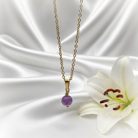 Collier et sa Perle de pierre Naturelle au choix - Secret de Cristaux